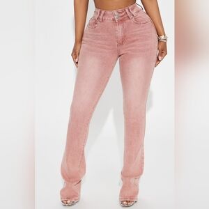 Fashion Nova Dusty Rose Boot Cut Jeans